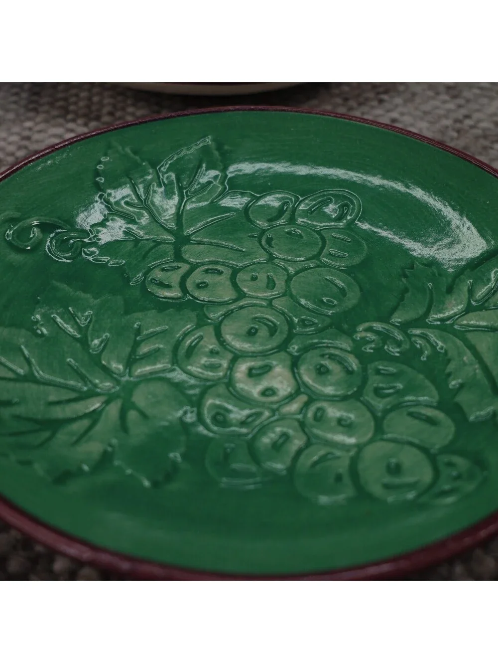 Fioriware Jardinware Green Grape Dinner Plates Set of 4 Zanesville Ohio Pottery